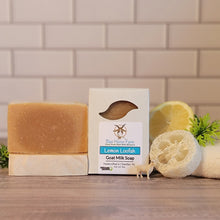 Load image into Gallery viewer, Lemon Loofah Goat Milk Soap