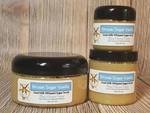 Brown Sugar Vanilla Goat Milk Emulsified Sugar Scrub, Brown Sugar Scrub, Body Polish, Spa Party Favors